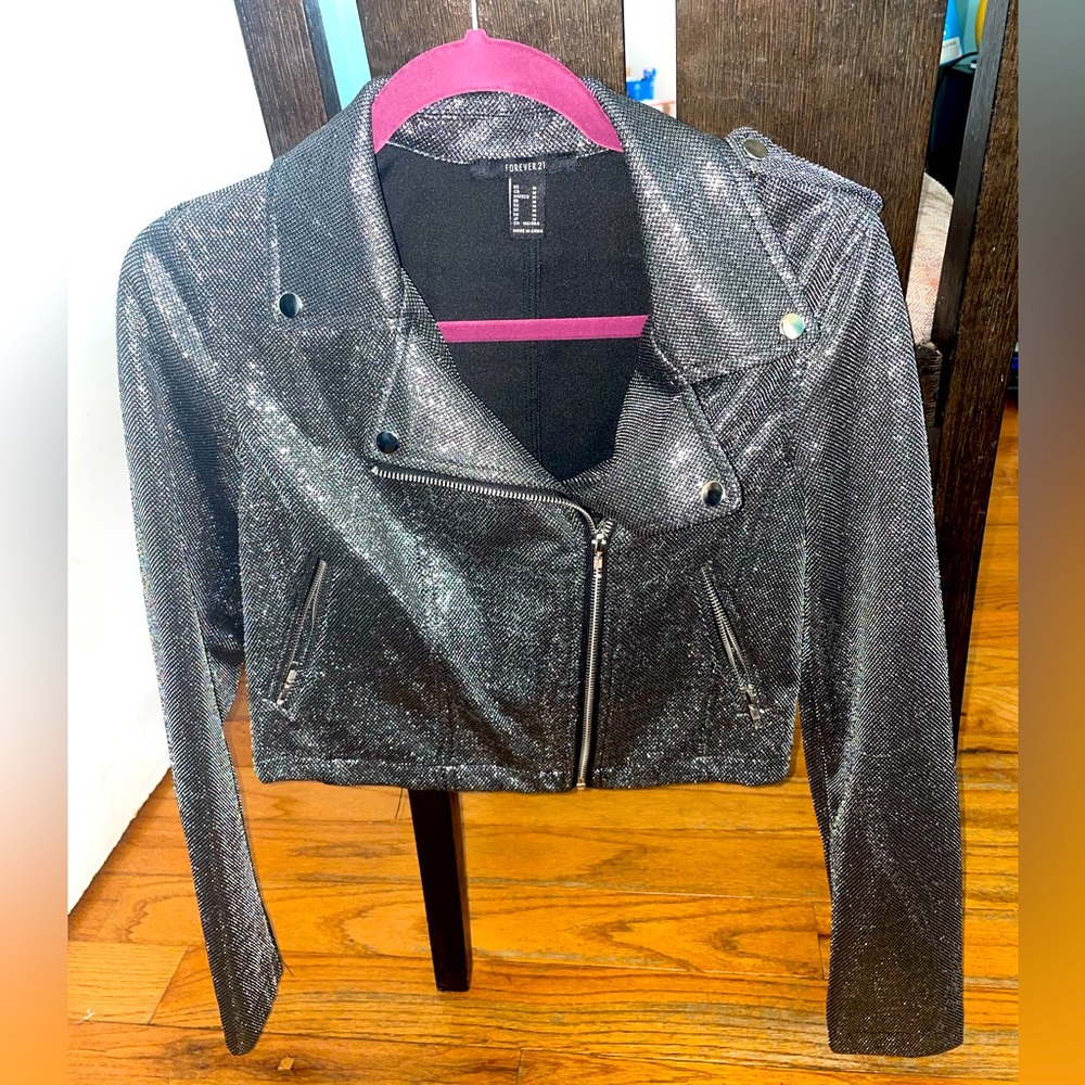 Forever 21 Glittery Motto Jacket
